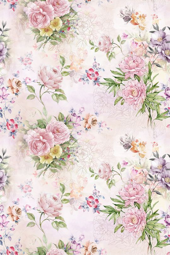 朦胧花卉印花华亿平台图片