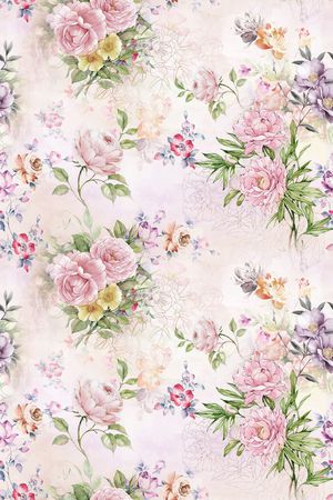 朦胧花卉印花华亿平台图片