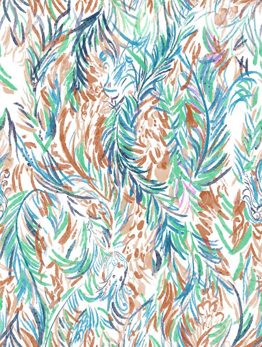 绿植树叶印花华亿平台图片