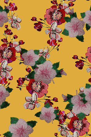 抽象花卉印花华亿平台图片