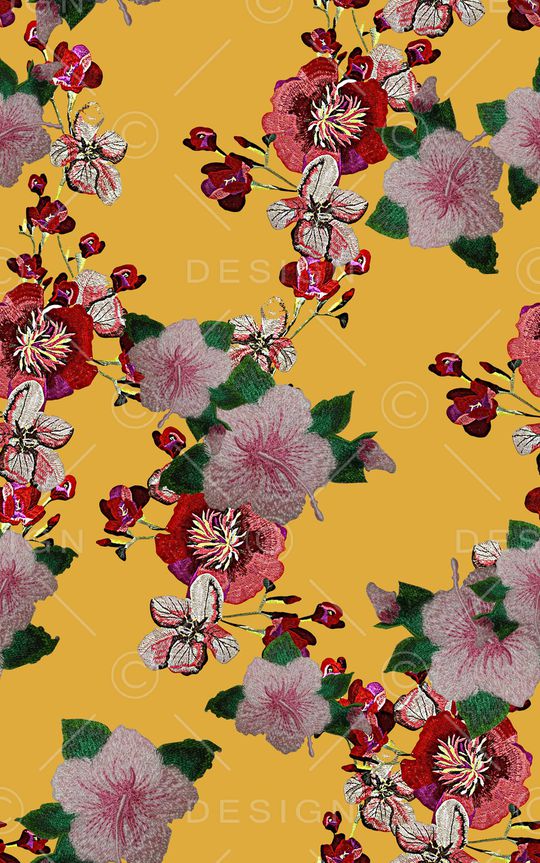 抽象花卉印花华亿平台图片