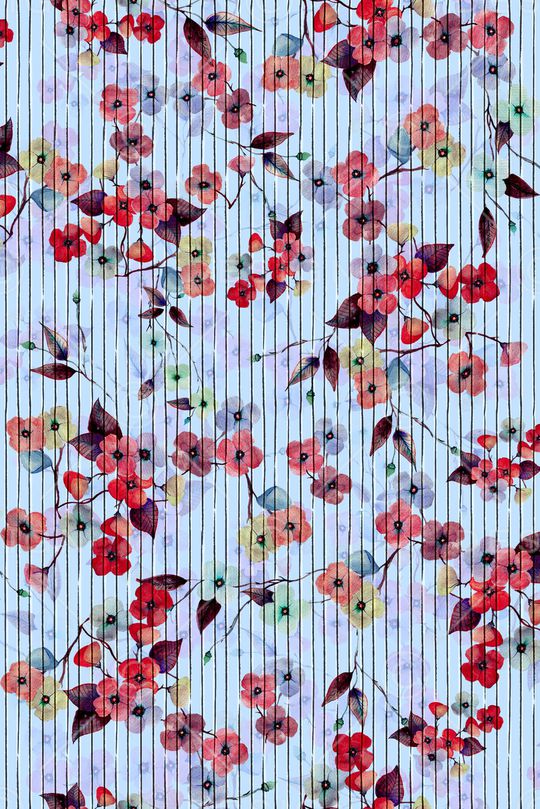 民族花卉印花华亿平台图片