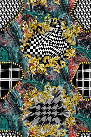 千鸟格印花华亿平台图片