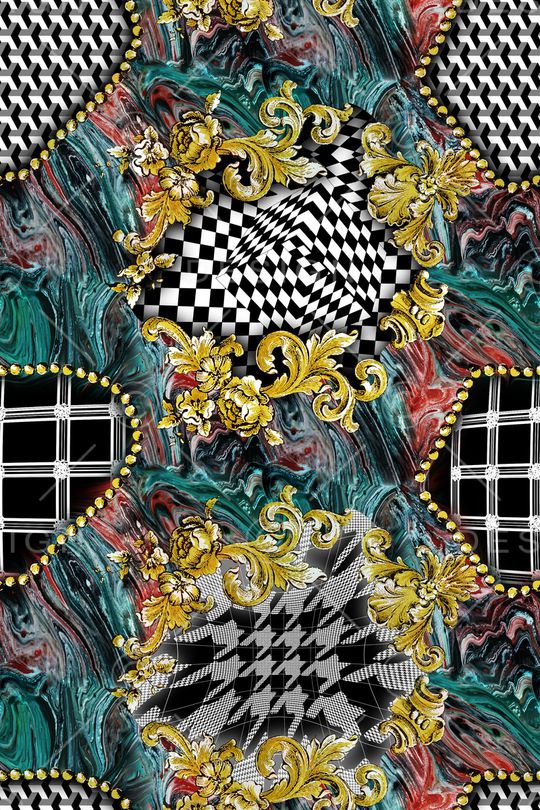 千鸟格印花华亿平台图片