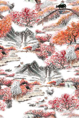 旗袍印花华亿平台图片