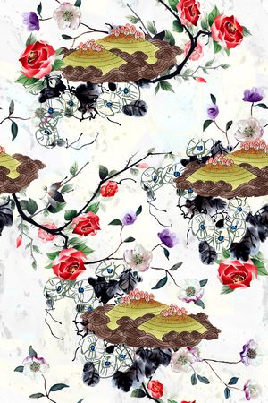 旗袍印花华亿平台图片