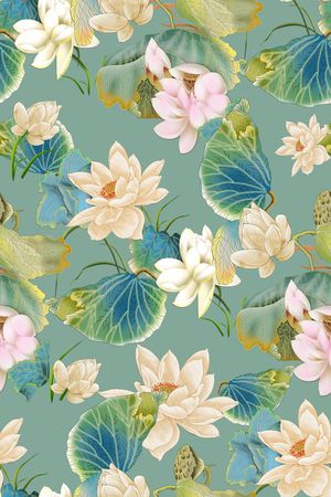 荷花印花华亿平台图片