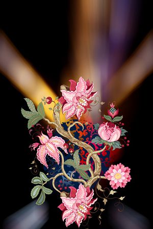 女装定位花印花华亿平台图片