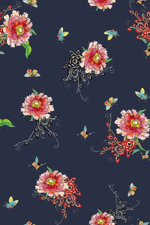 旗袍印花华亿平台图片