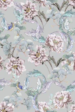 抽象花卉印花华亿平台图片