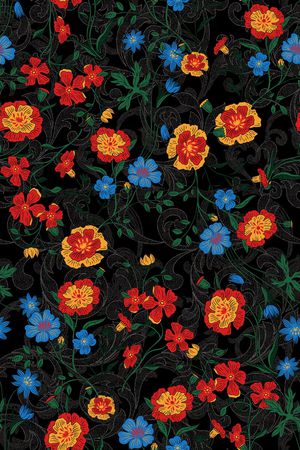 抽象花卉印花华亿平台图片