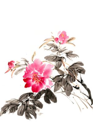 水墨风印花华亿平台图片