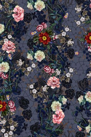 花卉印花华亿平台图片