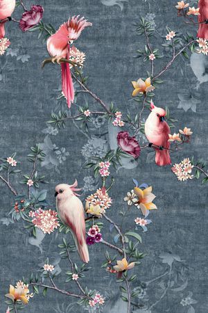 花鸟印花华亿平台图片