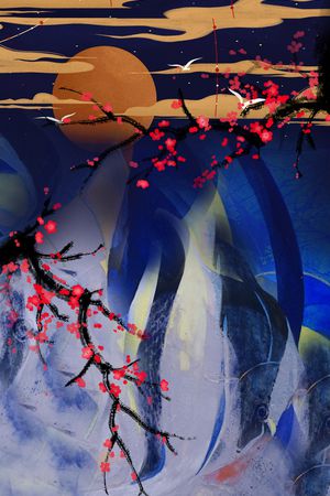 梅花印花华亿平台图片