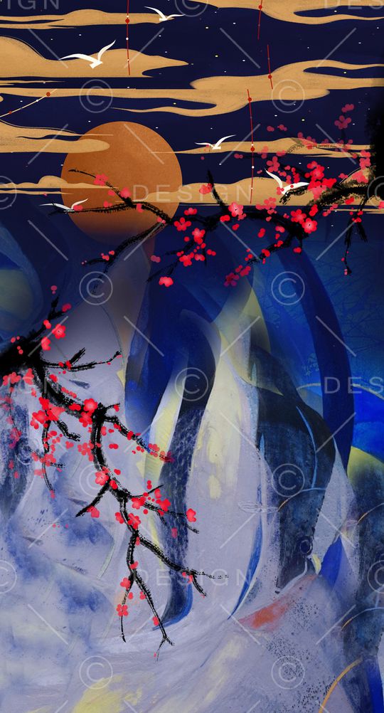 梅花印花华亿平台图片