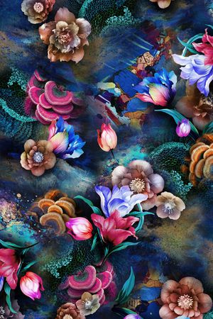 花卉印花华亿平台图片