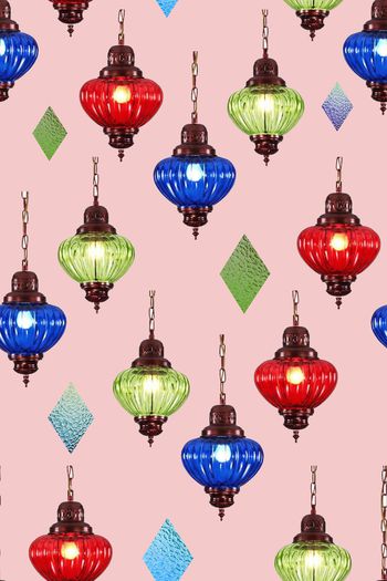1349247-彩色灯笼，粉色