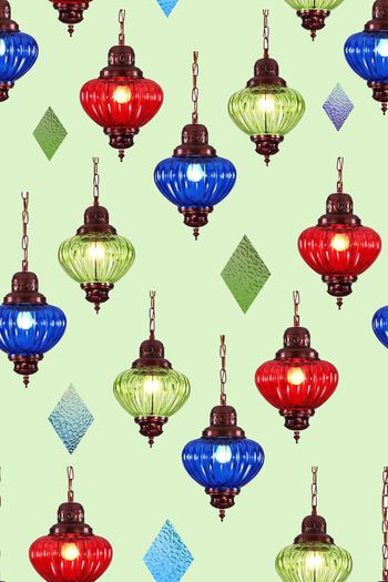 1349252-彩色灯笼，黄绿