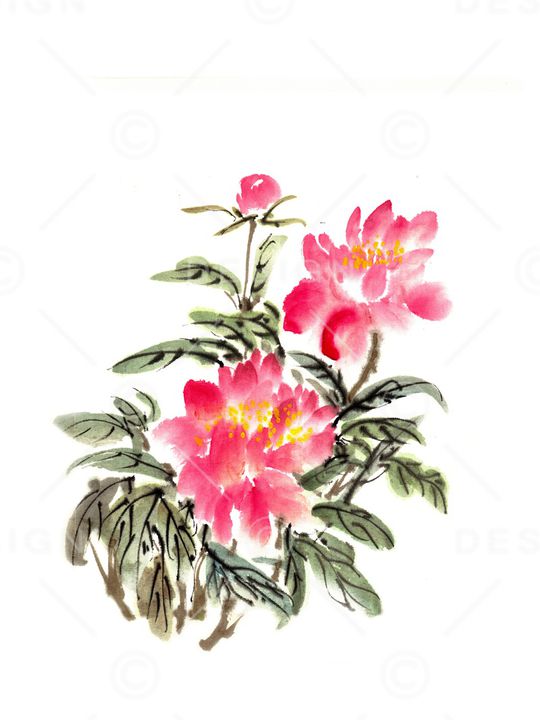 水墨风印花华亿平台图片