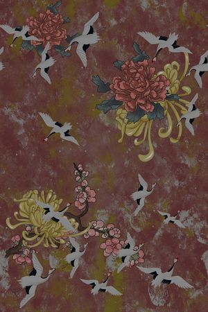 仙鹤印花华亿平台图片