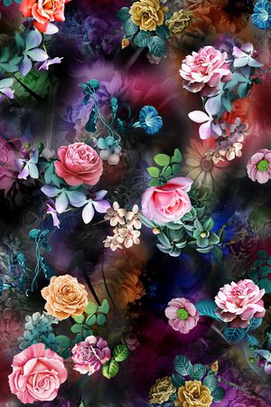 花卉印花华亿平台图片