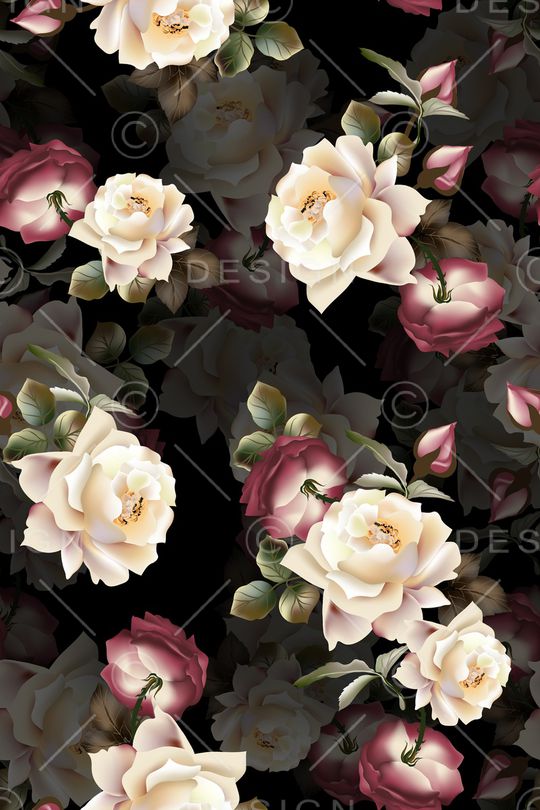 玫瑰花印花华亿平台图片