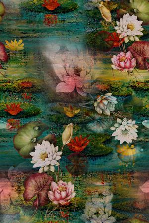 手绘花卉印花华亿平台图片