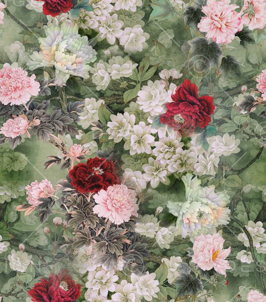 玉兰花印花华亿平台图片