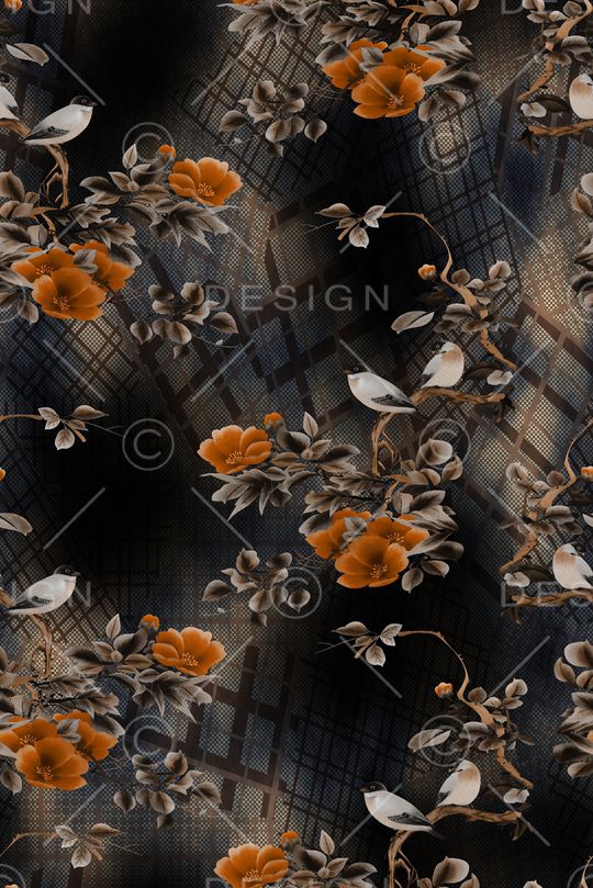 花鸟印花华亿平台图片