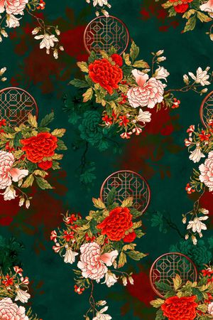 花卉印花华亿平台图片