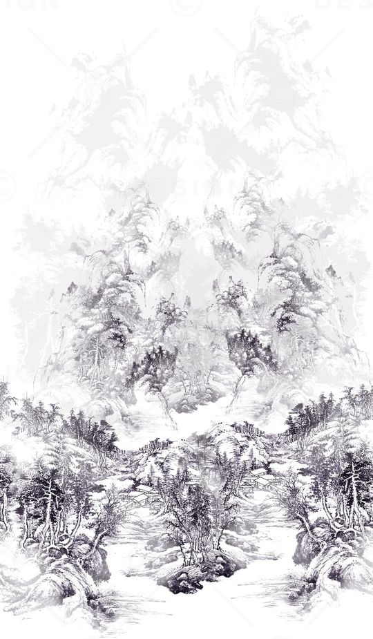 水墨风印花华亿平台图片