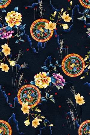 花卉印花华亿平台图片