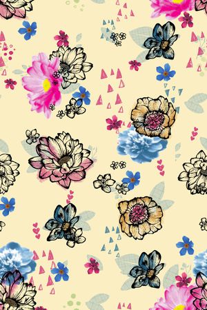 花卉印花华亿平台图片