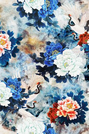 仙鹤印花华亿平台图片