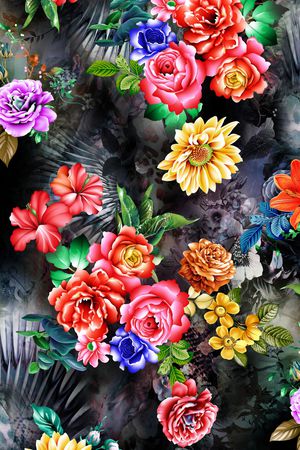 花卉印花华亿平台图片