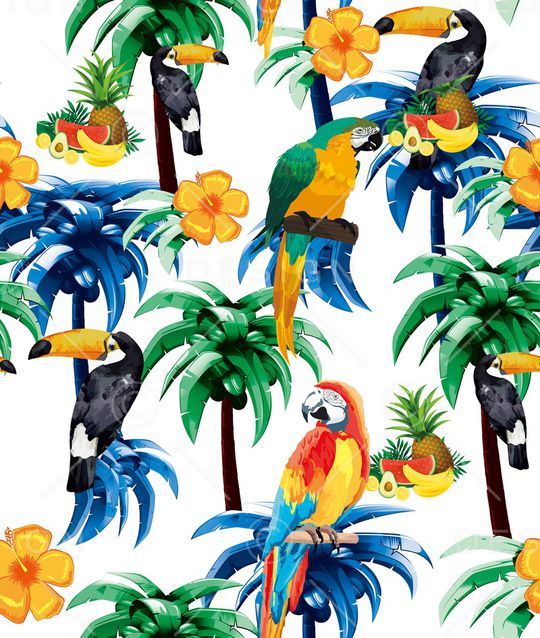 椰子树印花华亿平台图片