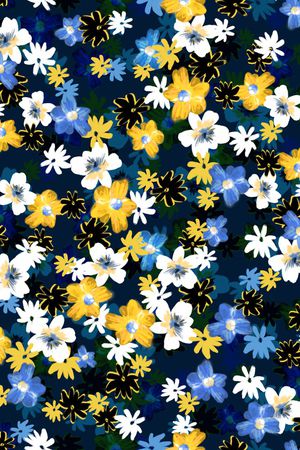 清爽底花卉印花华亿平台图片