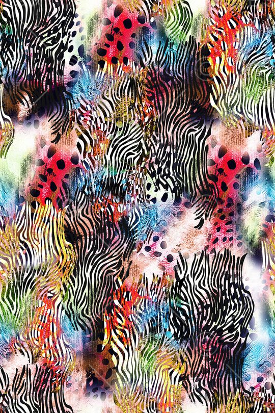 抽象动物纹印花华亿平台图片