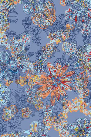 几何花卉印花华亿平台图片