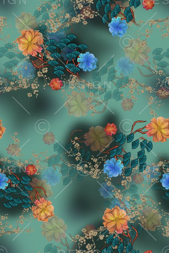 连衣裙印花华亿平台图片