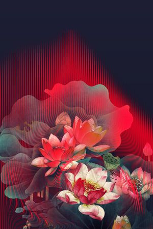 荷花印花华亿平台图片