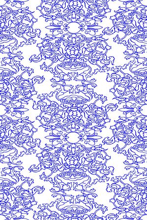 青花瓷印花华亿平台图片