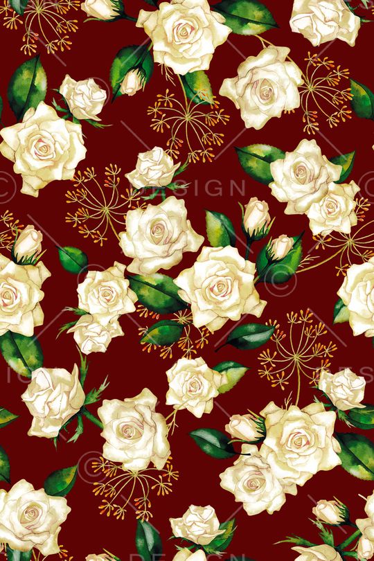 黑底花卉印花华亿平台图片