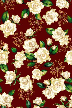 黑底花卉印花华亿平台图片