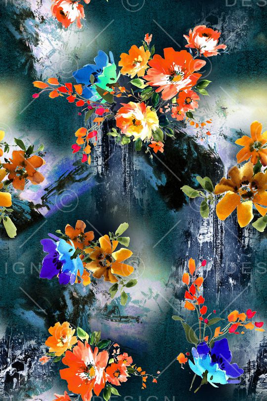 花卉印花华亿平台图片