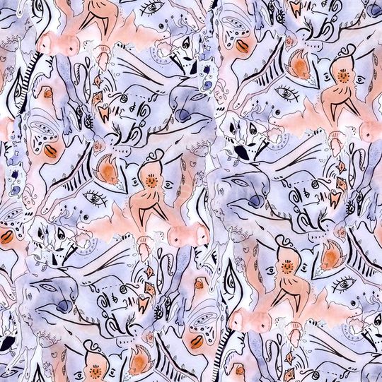 抽象绘画印花华亿平台图片