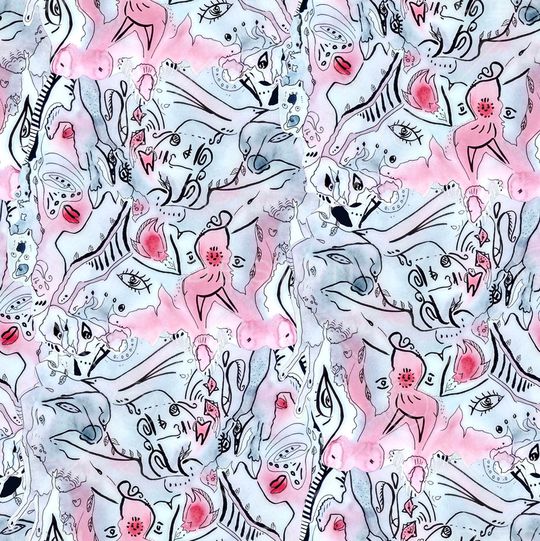 抽象绘画印花华亿平台图片