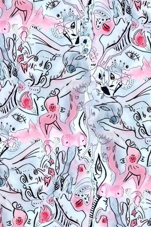 抽象绘画印花华亿平台图片