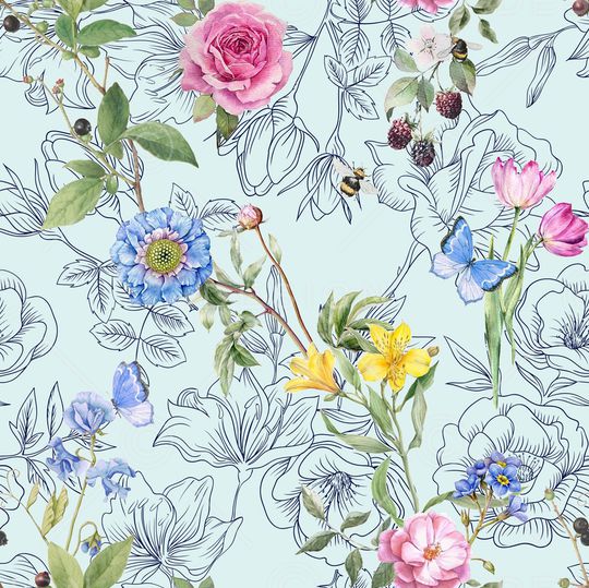 彩底花卉印花华亿平台图片